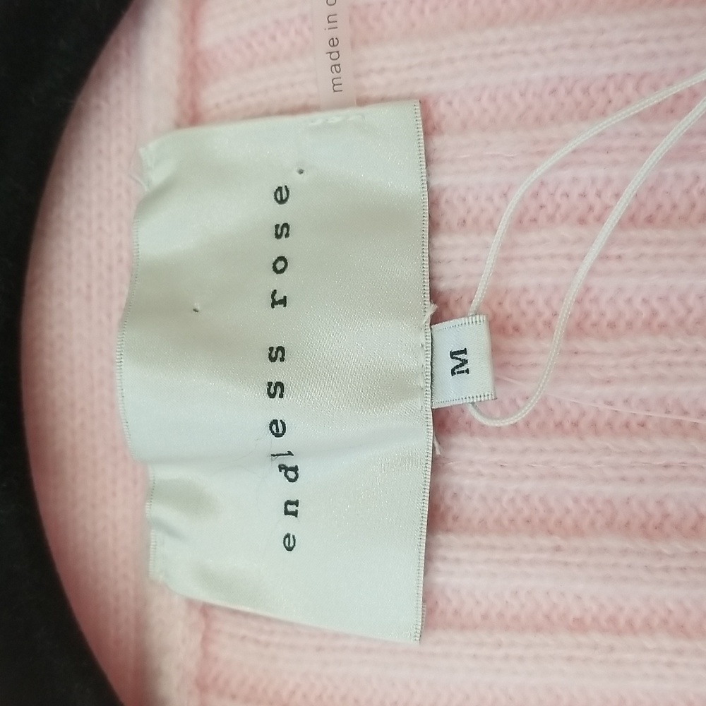 NWT Endless Rose Size M Light Pink Ribbed Cardigan - Picture 6 of 9